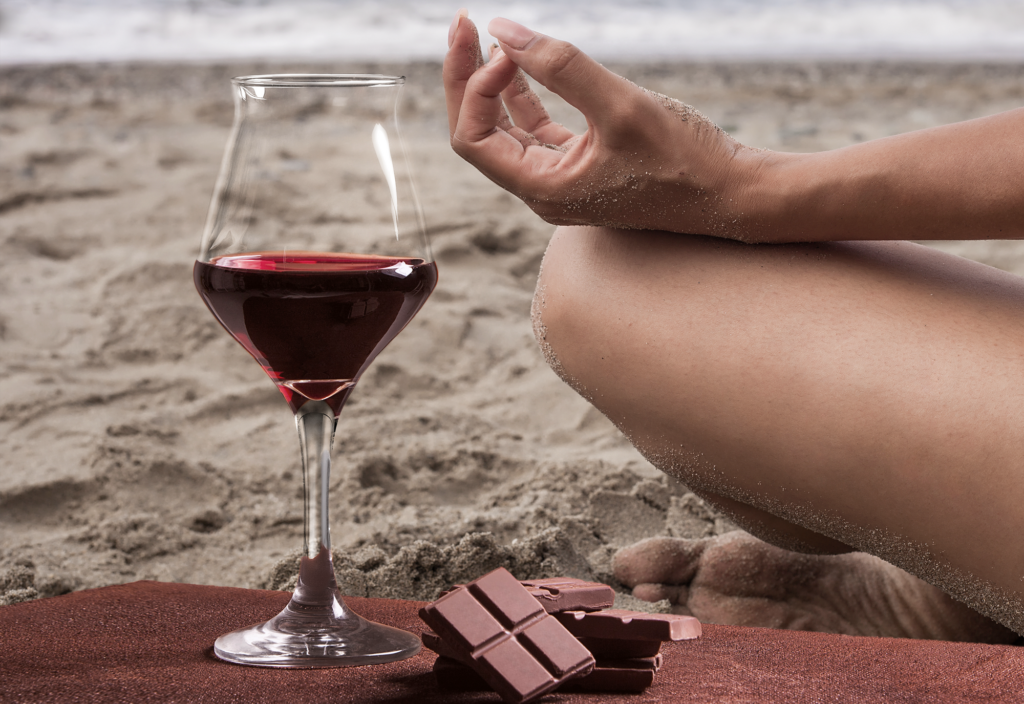yoga, wine, vinyasa